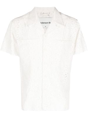 Andersson Bell short-sleeve lace shirt - Neutrals
