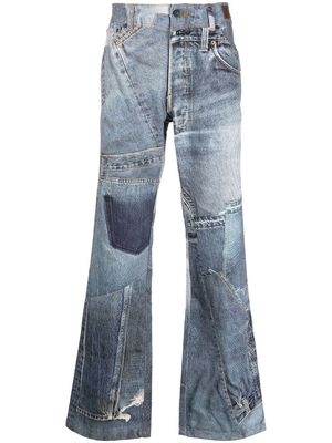 Andersson Bell straight-leg patchwork-design jeans - Blue