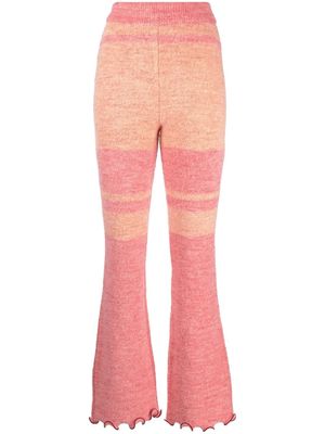Andersson Bell stripe-print knitted trousers - Red