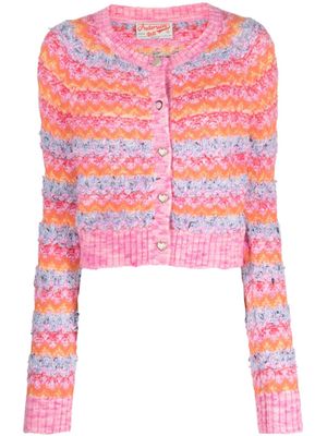 Andersson Bell striped cropped cardigan - Pink