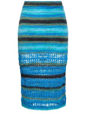 Andersson Bell unfinished-effect midi skirt - Blue