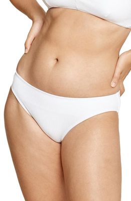 Andie Ribbed Bikini Bottoms in White