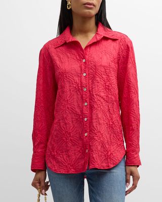 Andie Textured Jacquard Button-Down Shirt