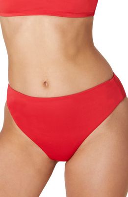 Andie The '90s High Waist Bikini Bottoms in Cherry Red 