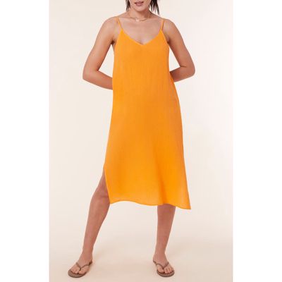 Andie The Barreta Cotton Gauze Cover-Up Slipdress in Marigold 