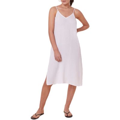 Andie The Barreta Cotton Gauze Cover-Up Slipdress in White 