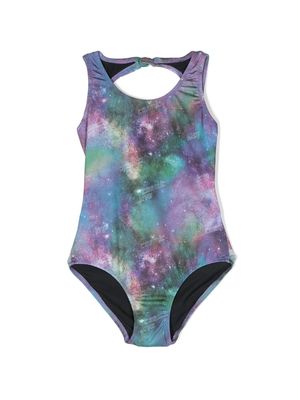 Andorine cosmic-print stretch swimsuit - Blue