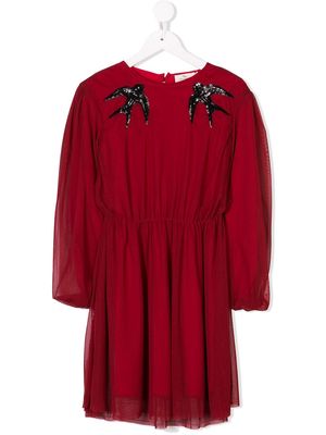 Andorine embellished tulle dress - Red
