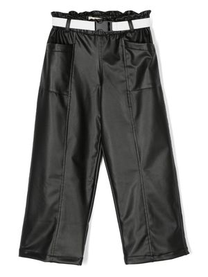 Andorine faux-leather straight-leg trousers - Black