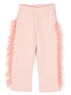 Andorine feather-detailing organic cotton leggins - Pink