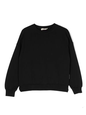 Andorine feather-trim organic cotton sweatshirt - Black