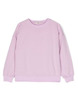 Andorine feather-trim organic cotton sweatshirt - Purple