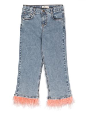 Andorine fringed organic cotton jeans - Blue
