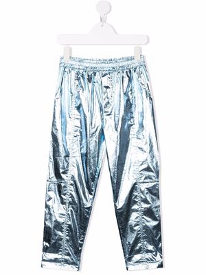 Andorine high-shine metallic trousers - Blue
