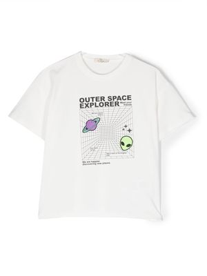 Andorine logo-patch short-sleeve T-shirt - White