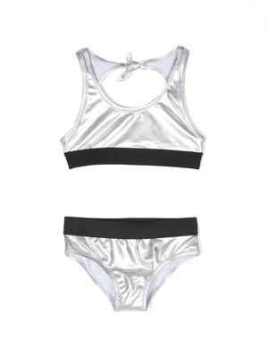Andorine metallic-finish bikini - Silver