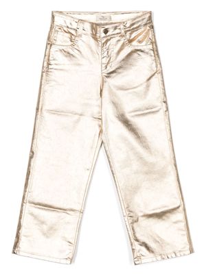 Andorine metallic-finish straight-leg trousers - Gold