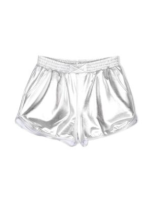 Andorine metallic-finish stretch shorts - Silver