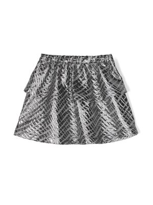 Andorine metallic jacquard A-line miniskirt - Silver