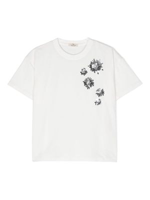 Andorine sequin-embellished organic cotton T-shirt - White