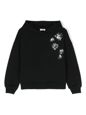 Andorine sequin-embroidered hoodie - Black
