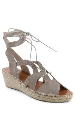 Andre Assous Women's Deanna Lace Up Espadrille Sandal in Taupe Suede