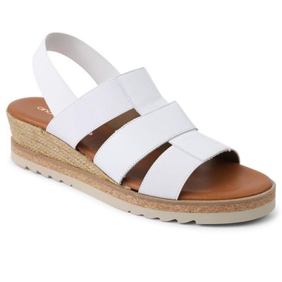 Andre Assous Women's Prish Caged Wedge Sandal in White