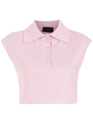 Andrea Bogosian Abelle cropped polo-collar blouse - Pink
