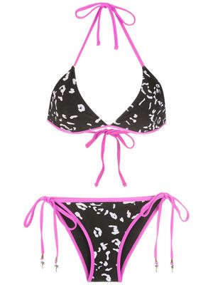 Andrea Bogosian animal-print tie-fastening bikini - Black