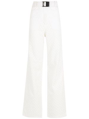 Andrea Bogosian belted straight-leg trousers - White