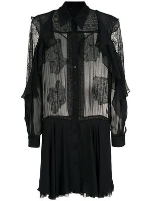 Andrea Bogosian Bullock lace silk shirt dress - Black