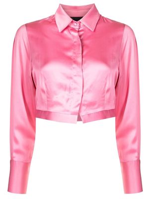 Andrea Bogosian Camisa cropped silk shirt - Pink