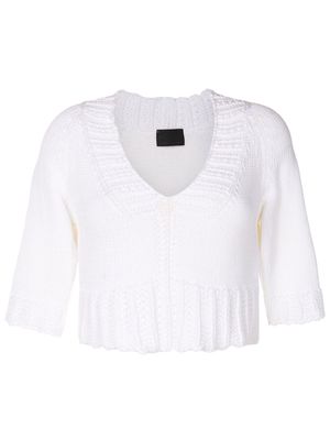 Andrea Bogosian Color cropped knit top - White