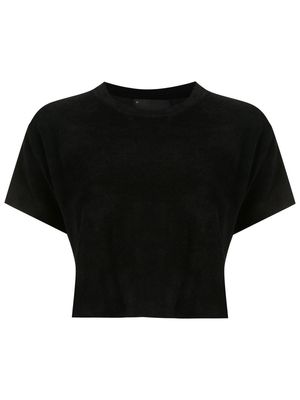 Andrea Bogosian Corin cropped towelling T-shirt - Black