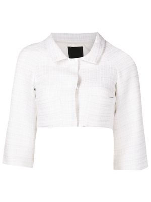 Andrea Bogosian cropped concealed-front jacket - White