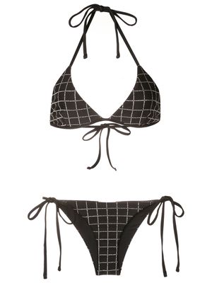 Andrea Bogosian crystal-embellished two-piece bikini set - Black