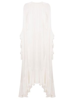 Andrea Bogosian draped ruffle Cory dress - White