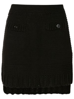 Andrea Bogosian embroidered knitted skirt - Black