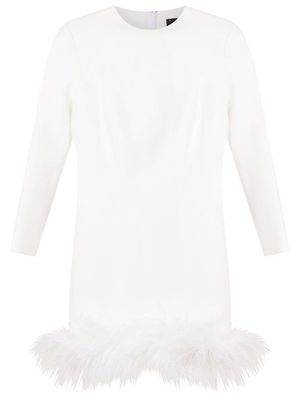 Andrea Bogosian feather-trimmed mini dress - White
