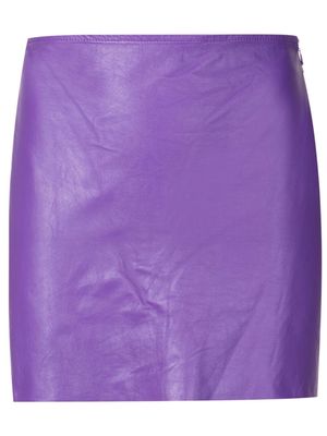 Andrea Bogosian fitted short leather skirt - Purple