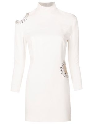 Andrea Bogosian gem-embellished cut-out mini dress - White