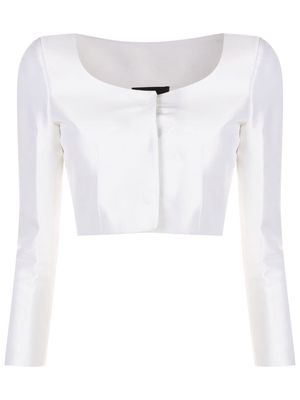 Andrea Bogosian hook-fastening cropped blouse - White