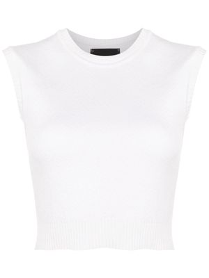 Andrea Bogosian knitted cropped top - White