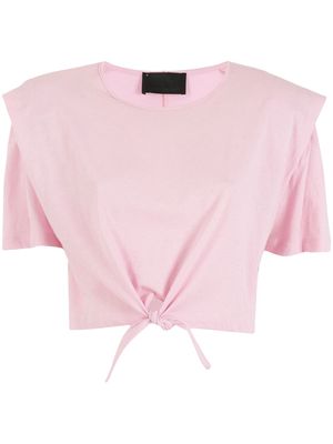 Andrea Bogosian knot-detailed cropped T-shirt - Pink