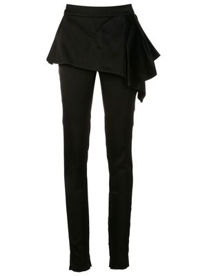 Andrea Bogosian layered skinny-fit silk trousers - Black