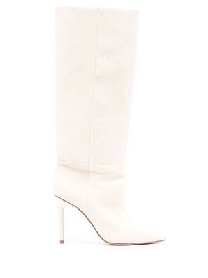 Andrea Bogosian lizard-effect leather boots - White