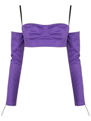 Andrea Bogosian long-sleeve bralette top - Purple