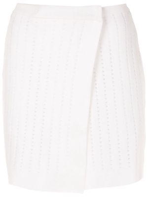 Andrea Bogosian open-knit wrap skirt - White