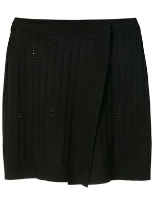 Andrea Bogosian pleated asymmetric mini skirt - Black