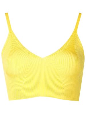 Andrea Bogosian ribbed cropped top - Yellow